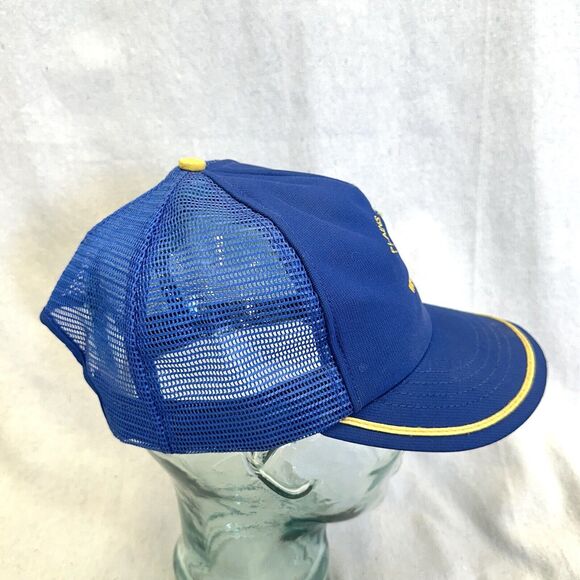 vintage 80s Blue Michelin Plains Supply Snapback Trucker Hat Unisex - Picture 10 of 13
